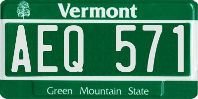 VT license plate AEQ571