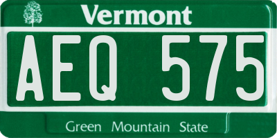 VT license plate AEQ575