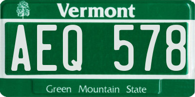 VT license plate AEQ578