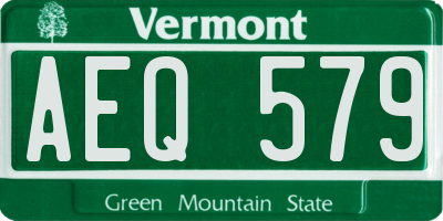 VT license plate AEQ579