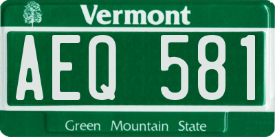 VT license plate AEQ581