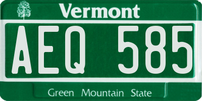 VT license plate AEQ585