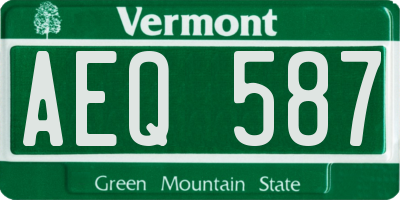 VT license plate AEQ587