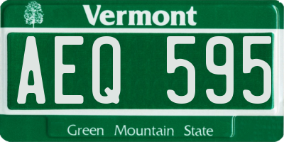 VT license plate AEQ595