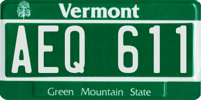 VT license plate AEQ611
