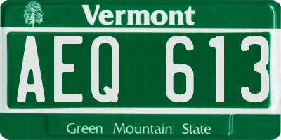 VT license plate AEQ613