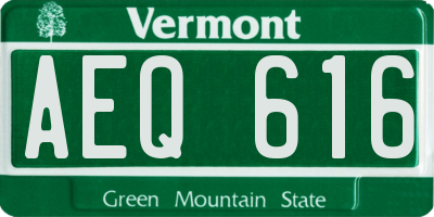 VT license plate AEQ616