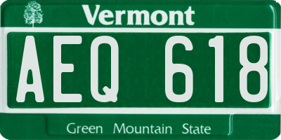 VT license plate AEQ618