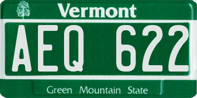VT license plate AEQ622