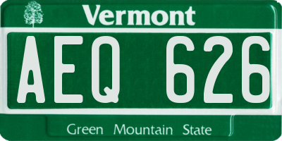 VT license plate AEQ626