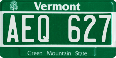 VT license plate AEQ627