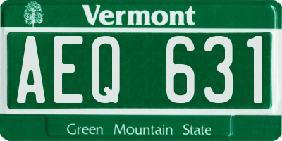 VT license plate AEQ631