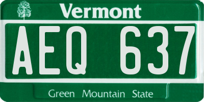 VT license plate AEQ637