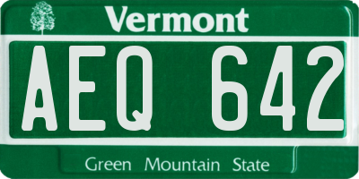 VT license plate AEQ642