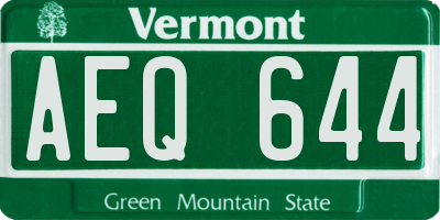 VT license plate AEQ644
