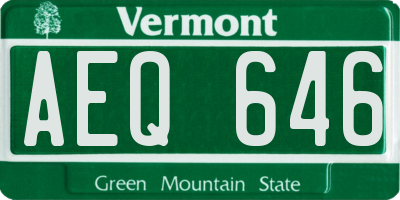 VT license plate AEQ646
