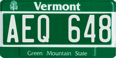 VT license plate AEQ648