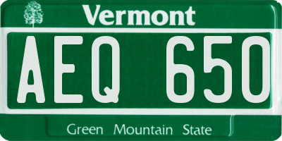 VT license plate AEQ650