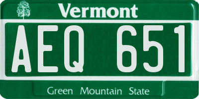 VT license plate AEQ651