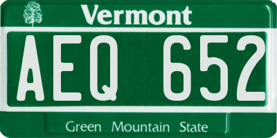 VT license plate AEQ652