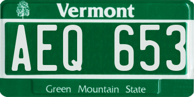 VT license plate AEQ653