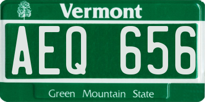 VT license plate AEQ656