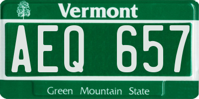 VT license plate AEQ657