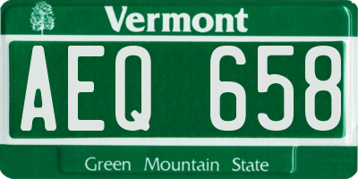 VT license plate AEQ658