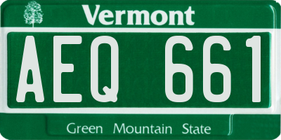 VT license plate AEQ661