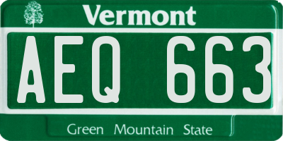VT license plate AEQ663