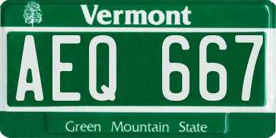 VT license plate AEQ667