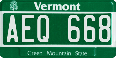 VT license plate AEQ668