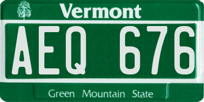 VT license plate AEQ676