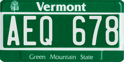 VT license plate AEQ678