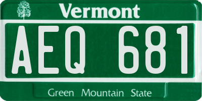 VT license plate AEQ681