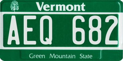 VT license plate AEQ682