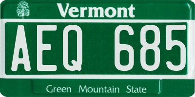VT license plate AEQ685