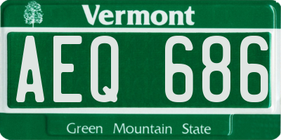 VT license plate AEQ686