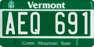 VT license plate AEQ691