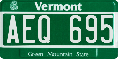 VT license plate AEQ695