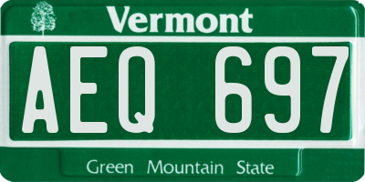 VT license plate AEQ697