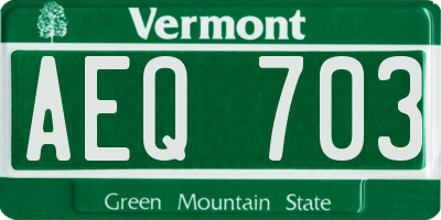 VT license plate AEQ703