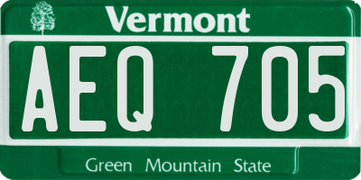 VT license plate AEQ705