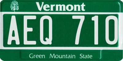 VT license plate AEQ710