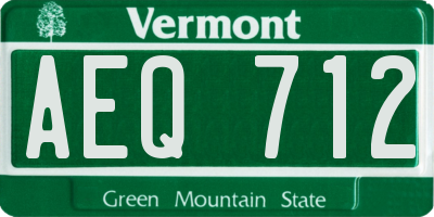 VT license plate AEQ712