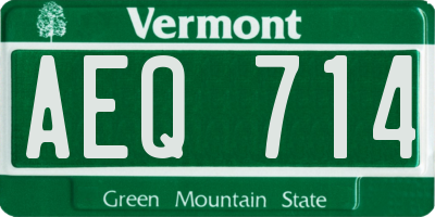 VT license plate AEQ714