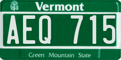 VT license plate AEQ715