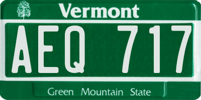 VT license plate AEQ717