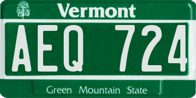 VT license plate AEQ724