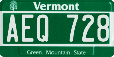 VT license plate AEQ728
